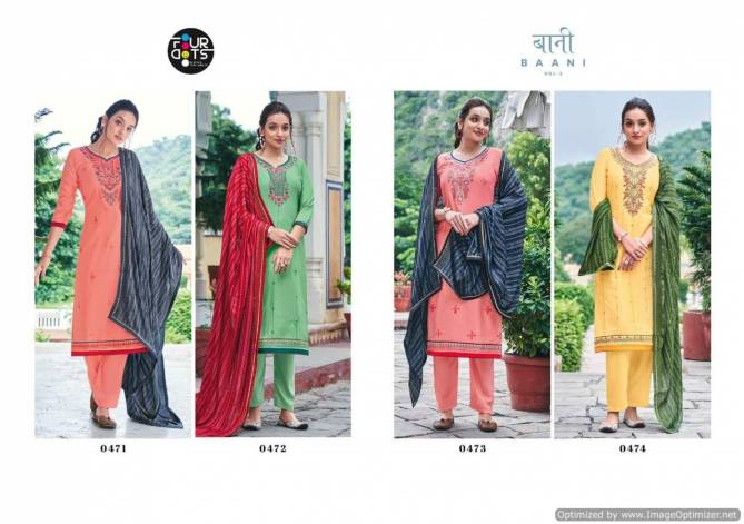 Four Dots Baani 3 Silk Designer Festive Wear Embroidery And Sequence Work Salwar Kameez Collection
